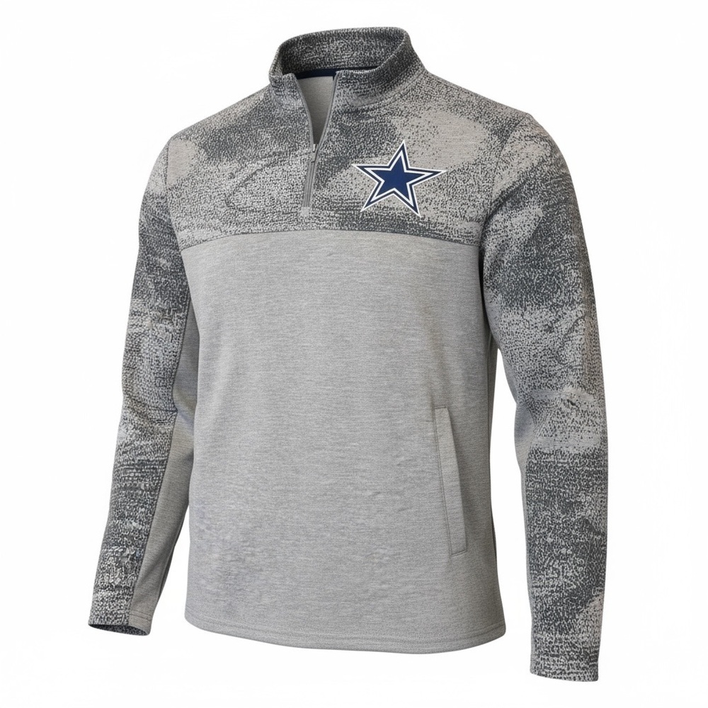 NFL Dallas Cowboys Gray Quarter-Zip Pullover Men’s Size Small